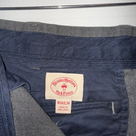 Brooks Brothers Red Fleece Mens Gray Slim Fit Trouser Pants W34 L34 - Picture 6 of 9